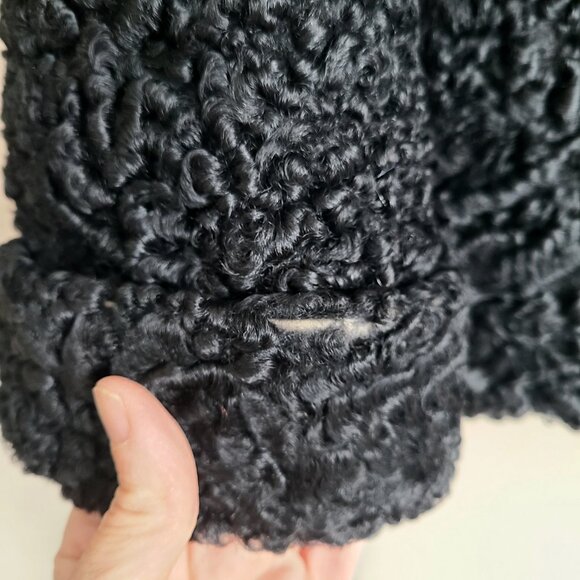 Vintage Persian Lam coat with mink collar. Real fur short jacket. - Picture 8 of 10